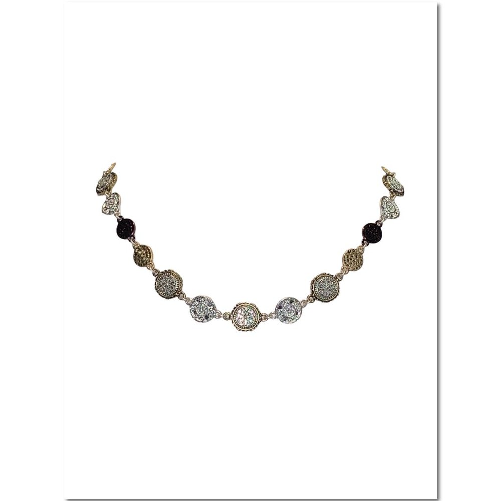 Nine West Vintage America Hammered Disc Necklace EUC - Picture 4 of 8